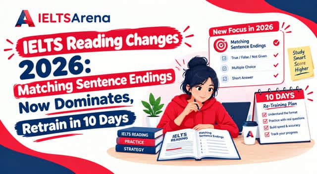 IELTS Reading Changes [2026]: What Shifted, Why Matching Sentence Endings Now Dominates, and the 10-Day Retraining Drill