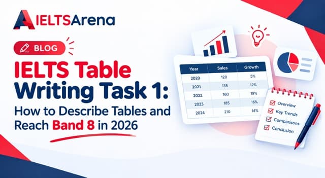 IELTS Table Writing Task 1: How to Describe Tables and Reach Band 8 in 2026